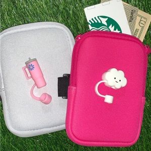 2 Stanley Zip Cup Tumbler Pouches + Straw Toppers